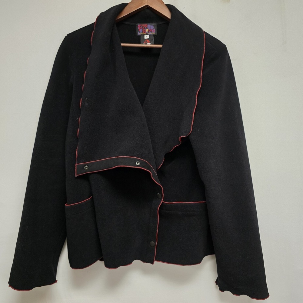 Red Rover Fleece Polartec Coat Size L Red And Black Regal Jacket Vintage - Picture 5 of 7